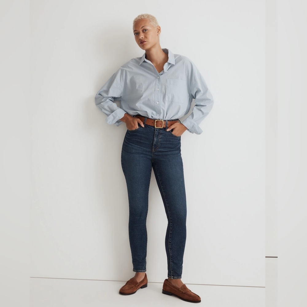 Madewell High Rise Roadtripper Skinny Litchfield Wash Dark Blue Jeans Size 31T